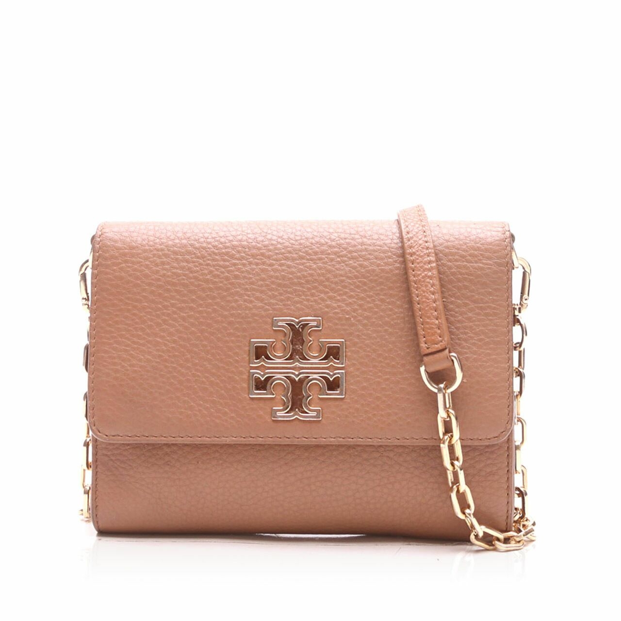 Tory Burch Brown Wallet on Chain Sling Bag