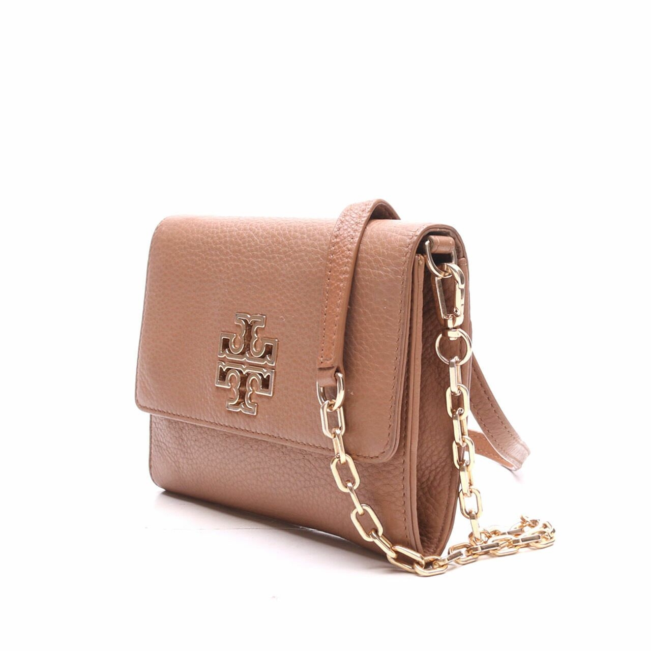 Tory Burch Brown Wallet on Chain Sling Bag