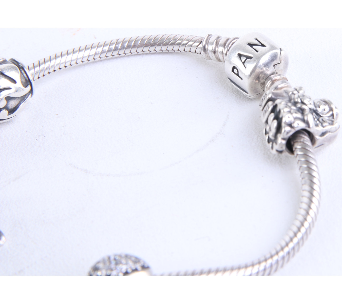 Pandora SIlver Eiifel And Angel Bracelet