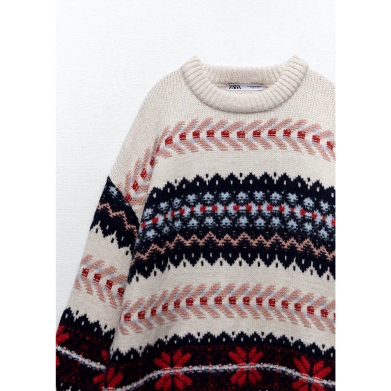 Zara Multicoloured Contrast Jacquard Knit 