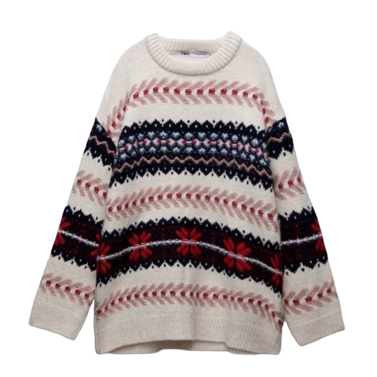 Zara Multicoloured Contrast Jacquard Knit 