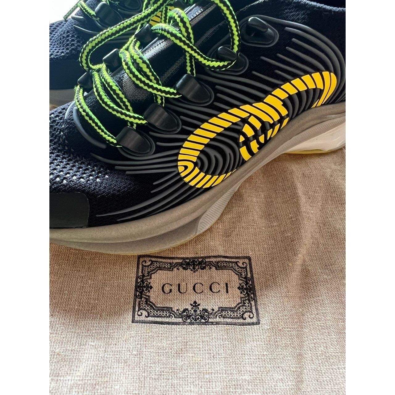 Gucci Black & Yellow Sneakers