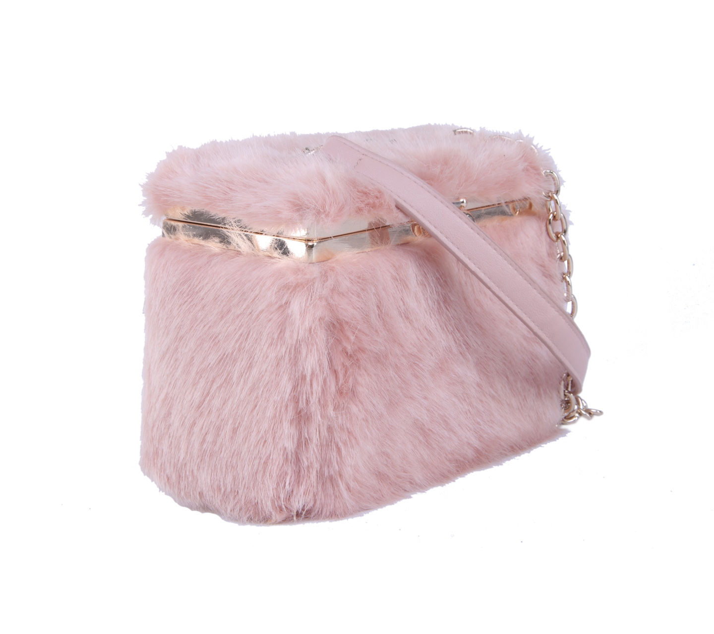 Zara Peach Fur Sling Bag