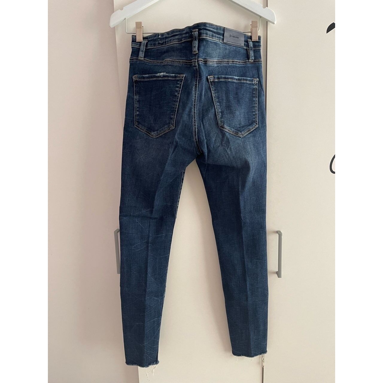 Stradivarius Dark Blue Regular High Waist Jeans Long Pants