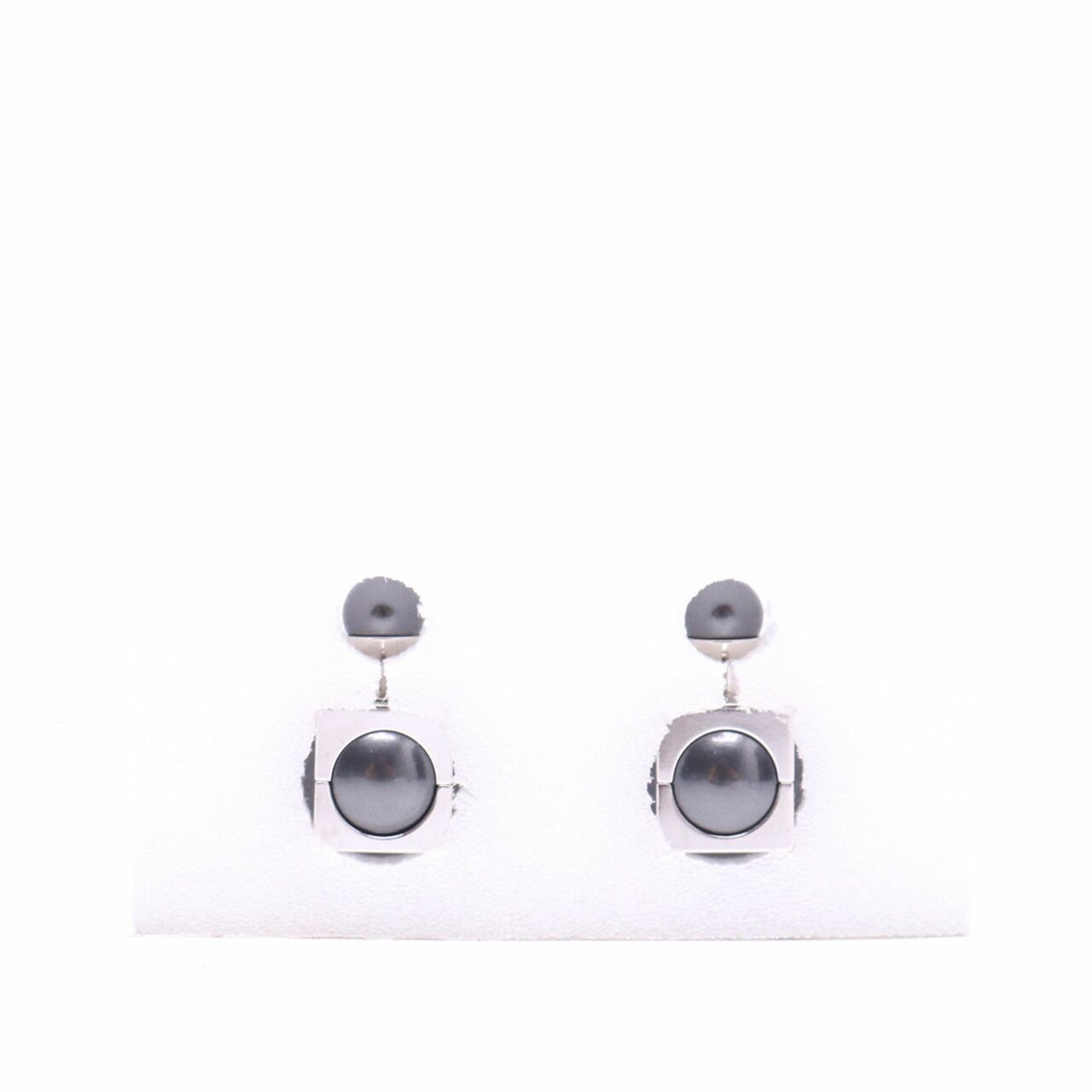 Christian Christian Dior Silver Drop Earrings