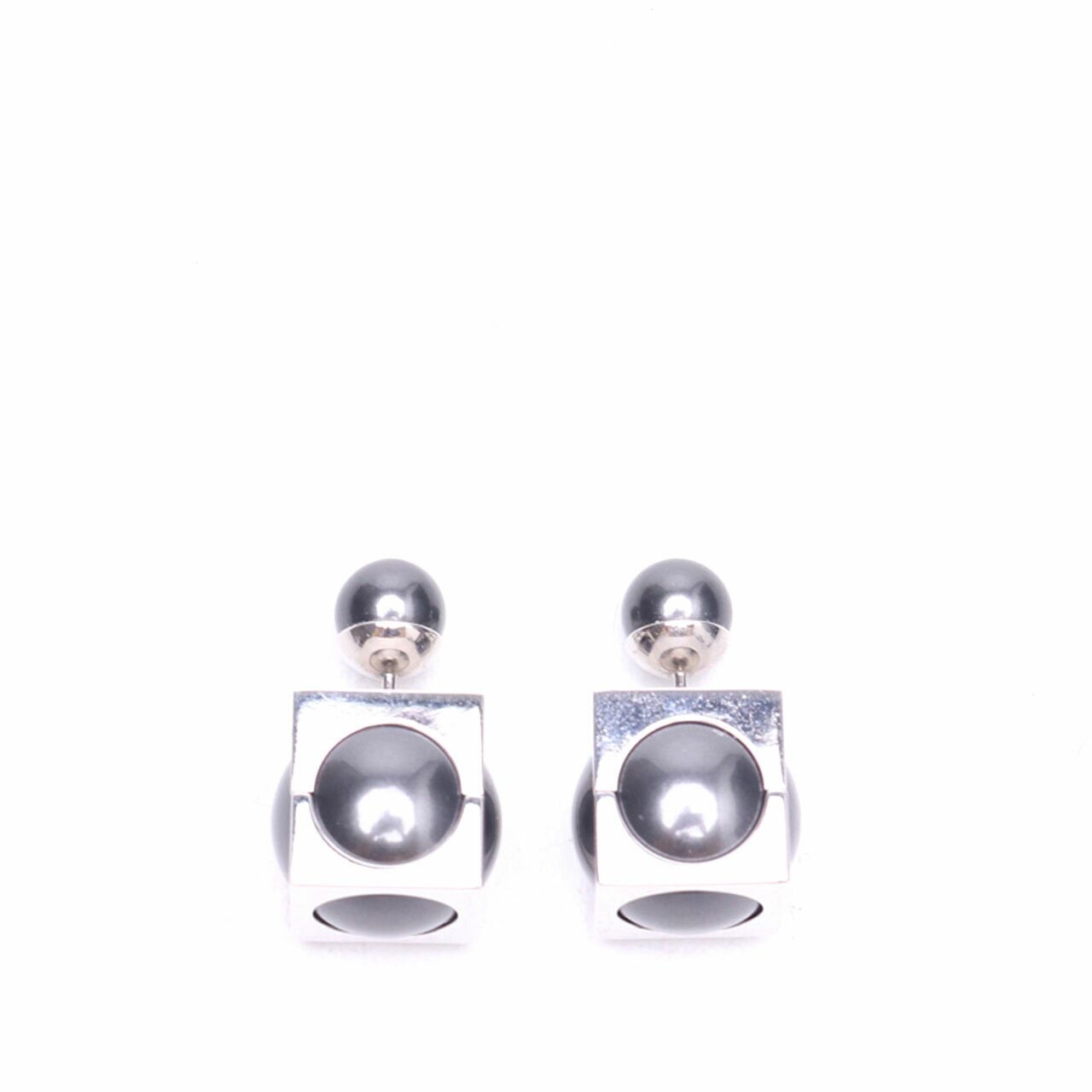 Christian Christian Dior Silver Drop Earrings