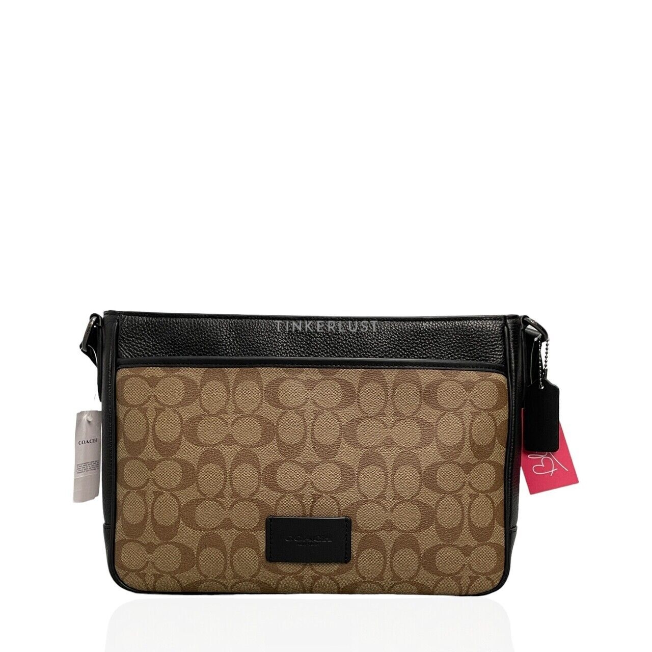 Coach CH078 Signature Colorblock District Khaki/Black Sling Bag