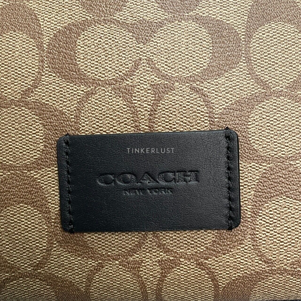 Coach CH078 Signature Colorblock District Khaki/Black Sling Bag