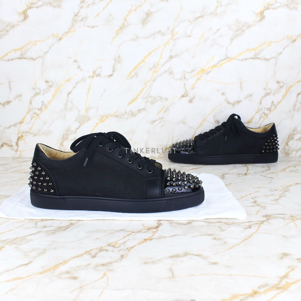 Christian Louboutin Junior Spikes Glitter Sneakers