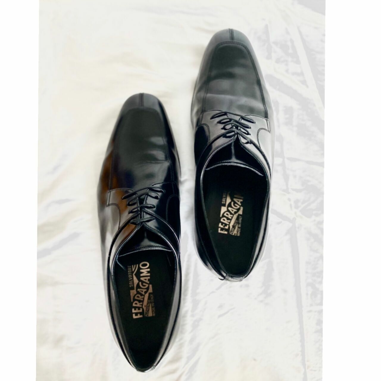 Salvatore Ferragamo Black Oxfords Derby Men Shoes