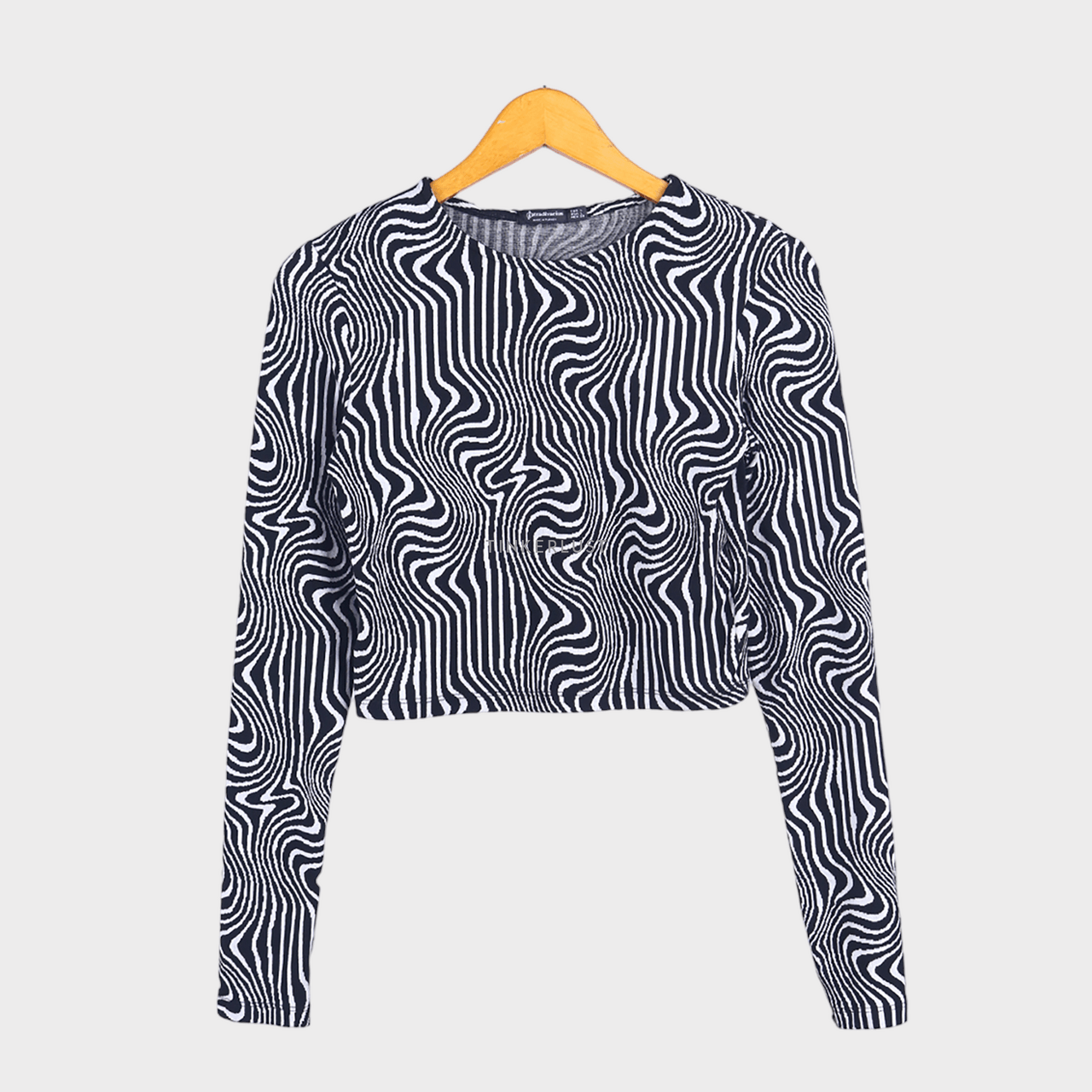 Stradivarius Black & White Pattern Blouse