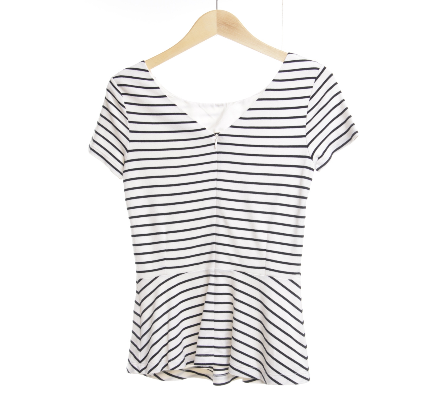 Banana Republic Off White And Black Striped Blouse