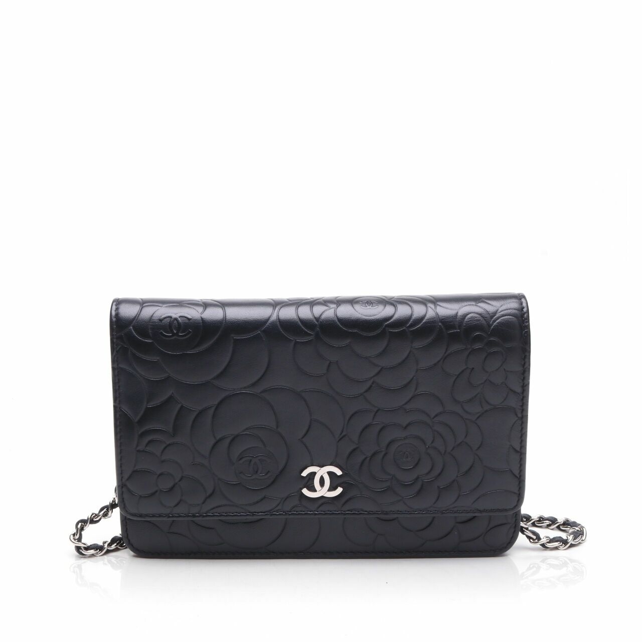 Chanel Lambskin Camelia Wallet On Chain SHW