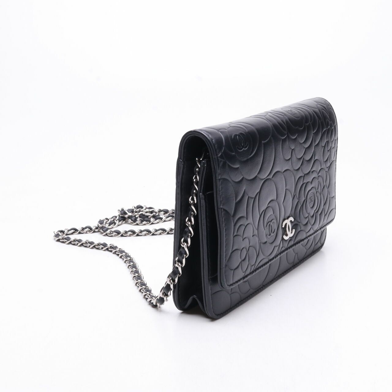 Chanel Lambskin Camelia Wallet On Chain SHW