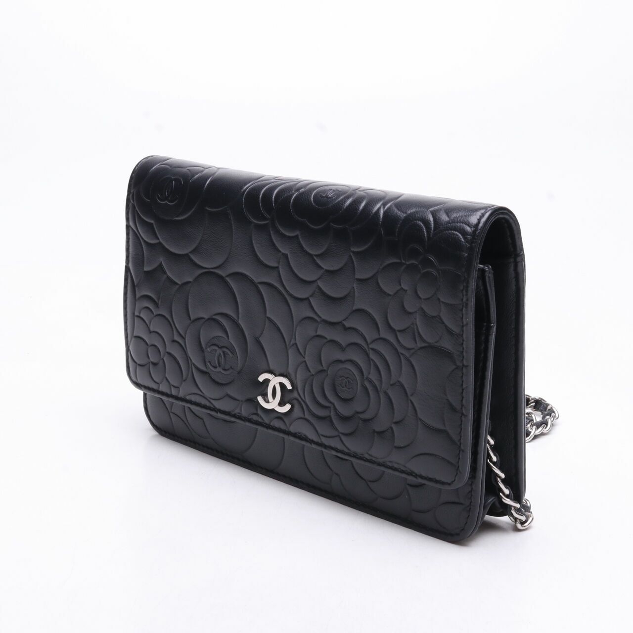 Chanel Lambskin Camelia Wallet On Chain SHW