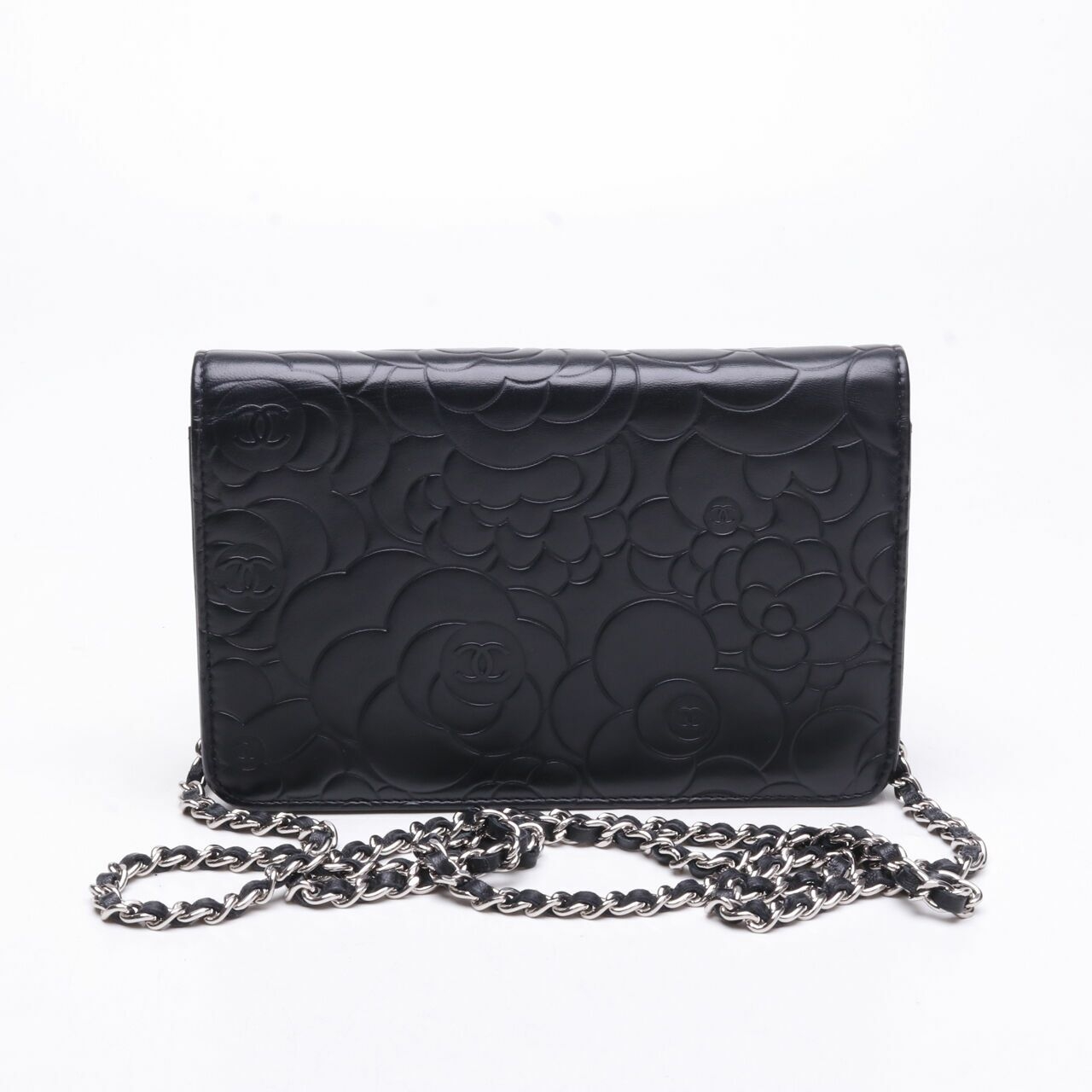 Chanel Lambskin Camelia Wallet On Chain SHW