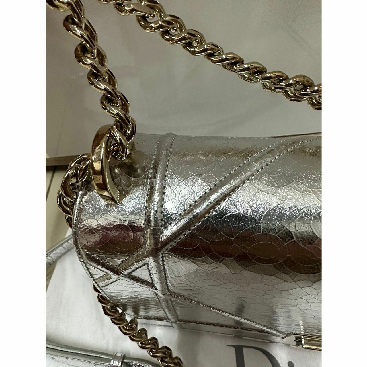 Christian Dior Diorama Medium Silver Metallic GHW 2016 Shoulder Bag