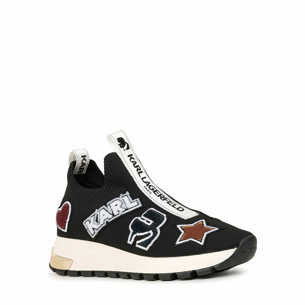 Karl Lagerfeld Patch Slip On Black Sneakers