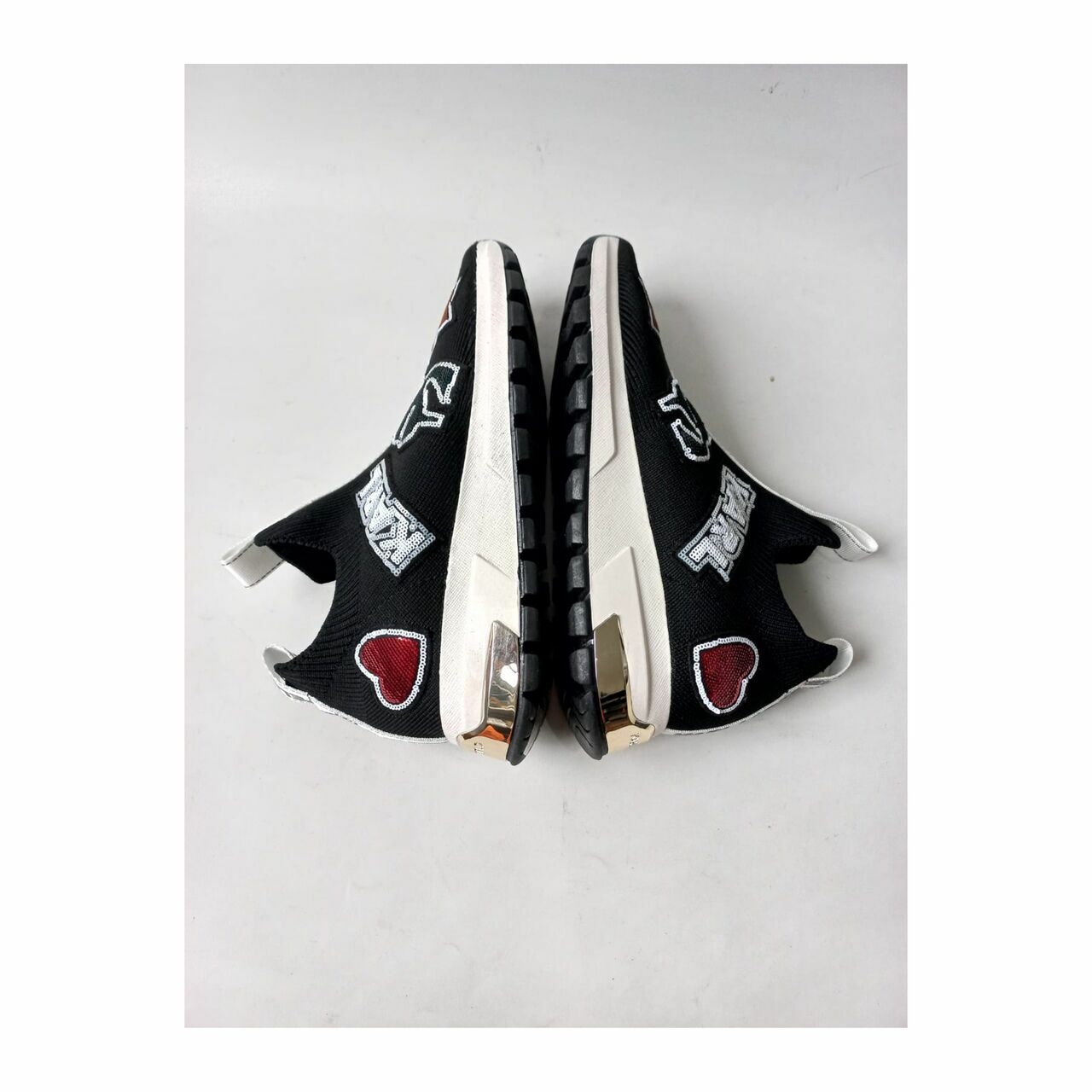 Karl Lagerfeld Patch Slip On Black Sneakers