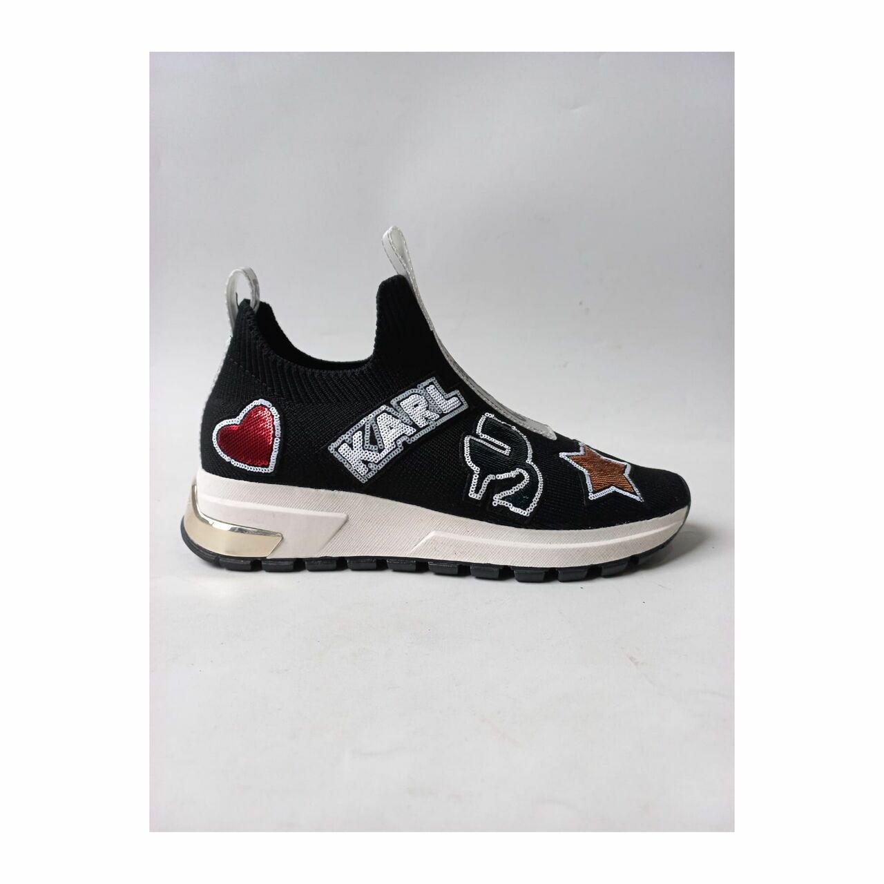 Karl Lagerfeld Patch Slip On Black Sneakers