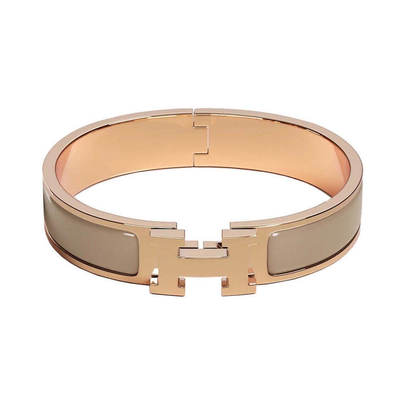 Hermes Clic H Bracelet PM Plor Marron Glace Rghw