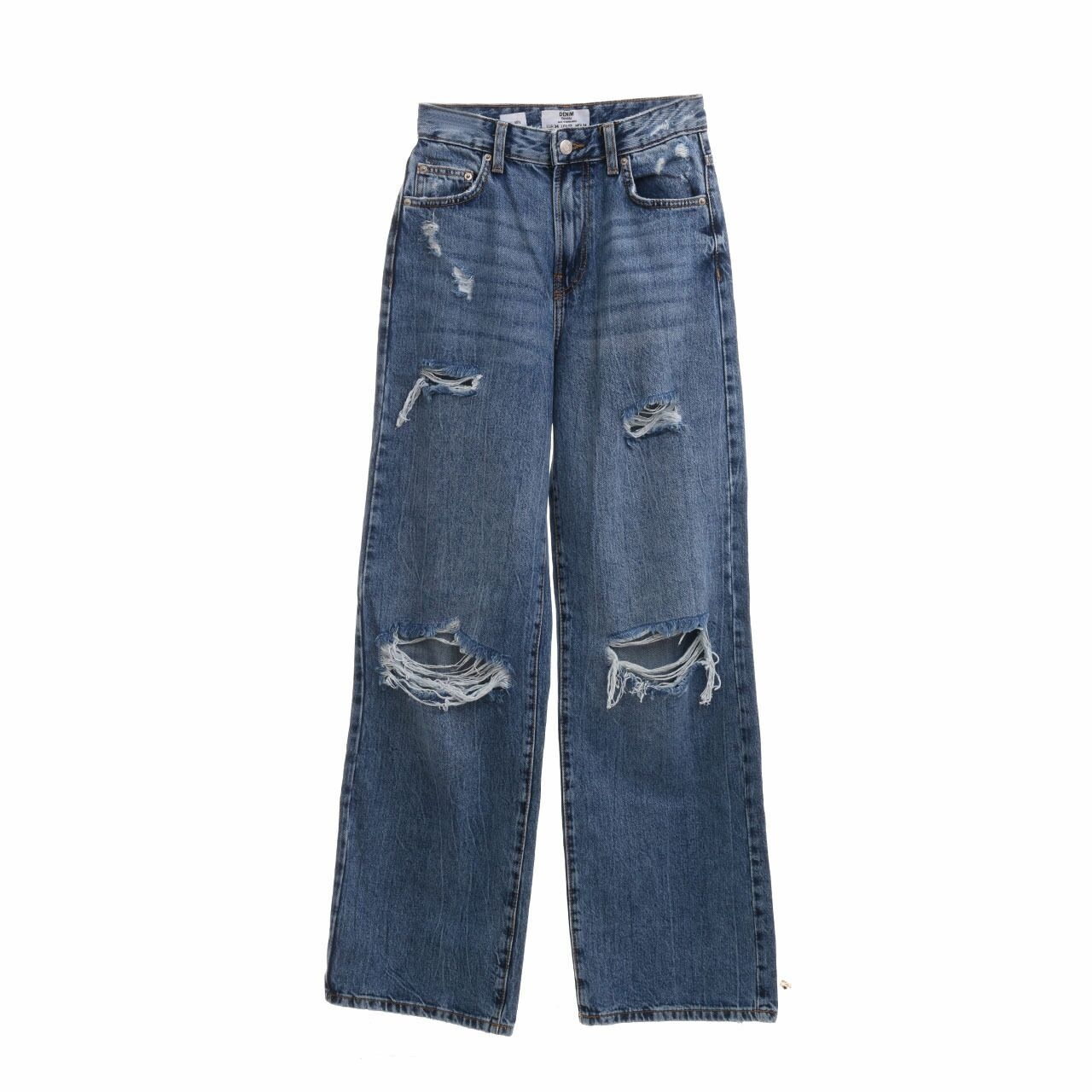 Bershka Blue Ripped Jeans