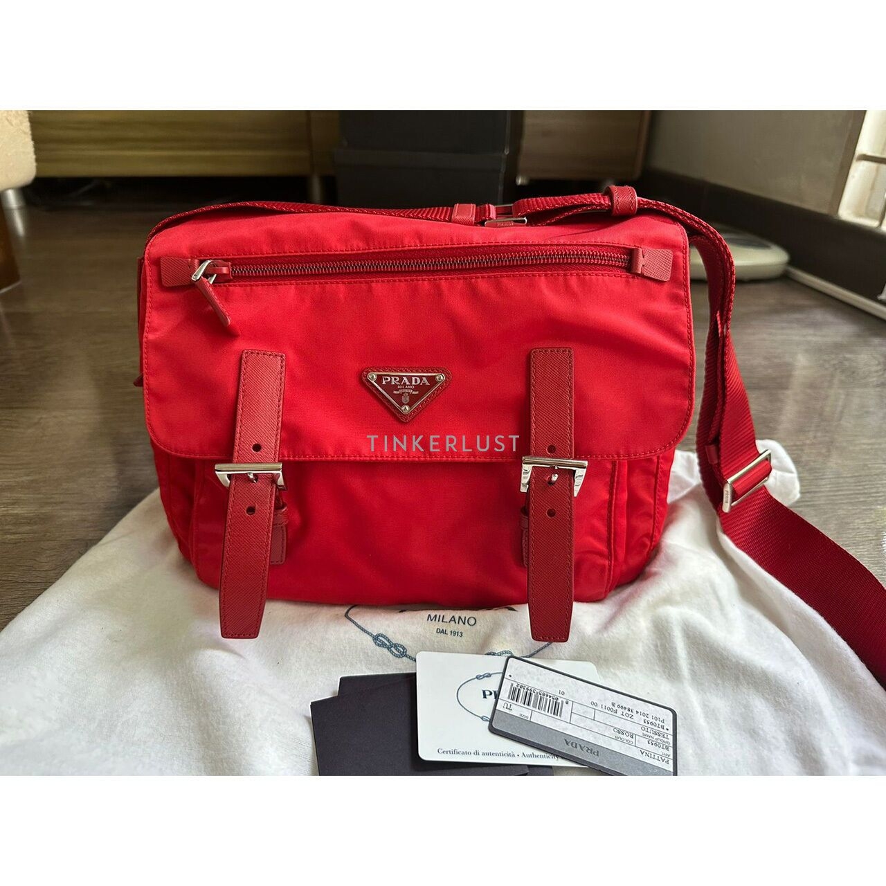 Prada Red Tessuto Rosso Sling Bag