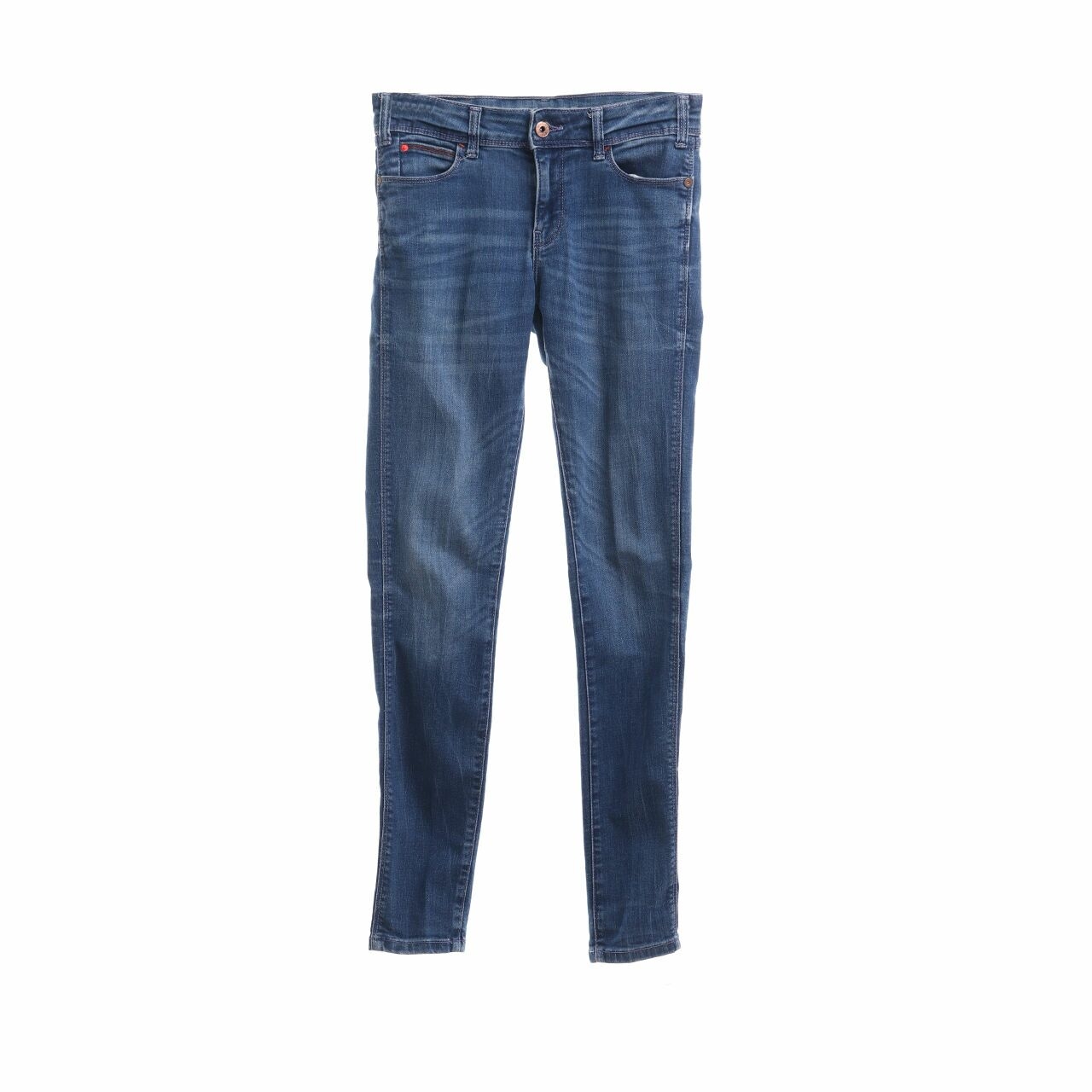 Zara Blue Washed Denim Long Pants