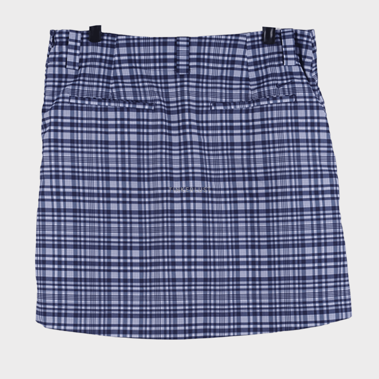 Nike Golf Dri-Fit Blue & White Plaid Women's Skort with Floral Detail