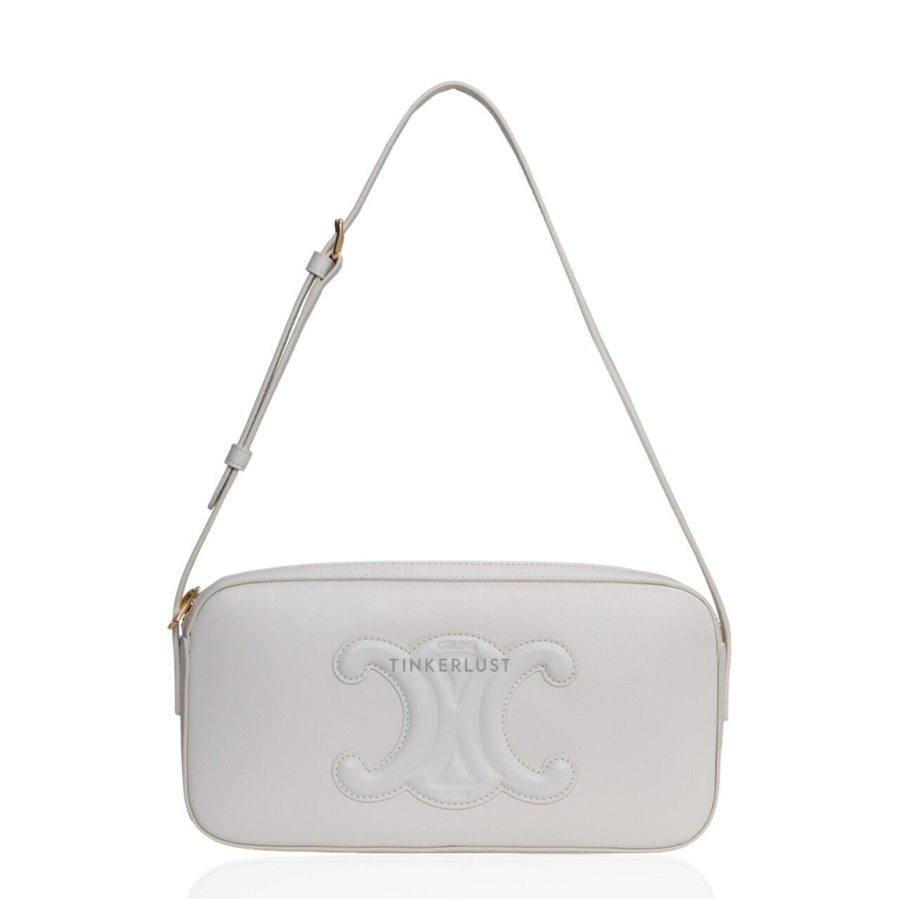 Celine Cuir Triomphe Camera White Smooth Calfskin Shoulder Bag