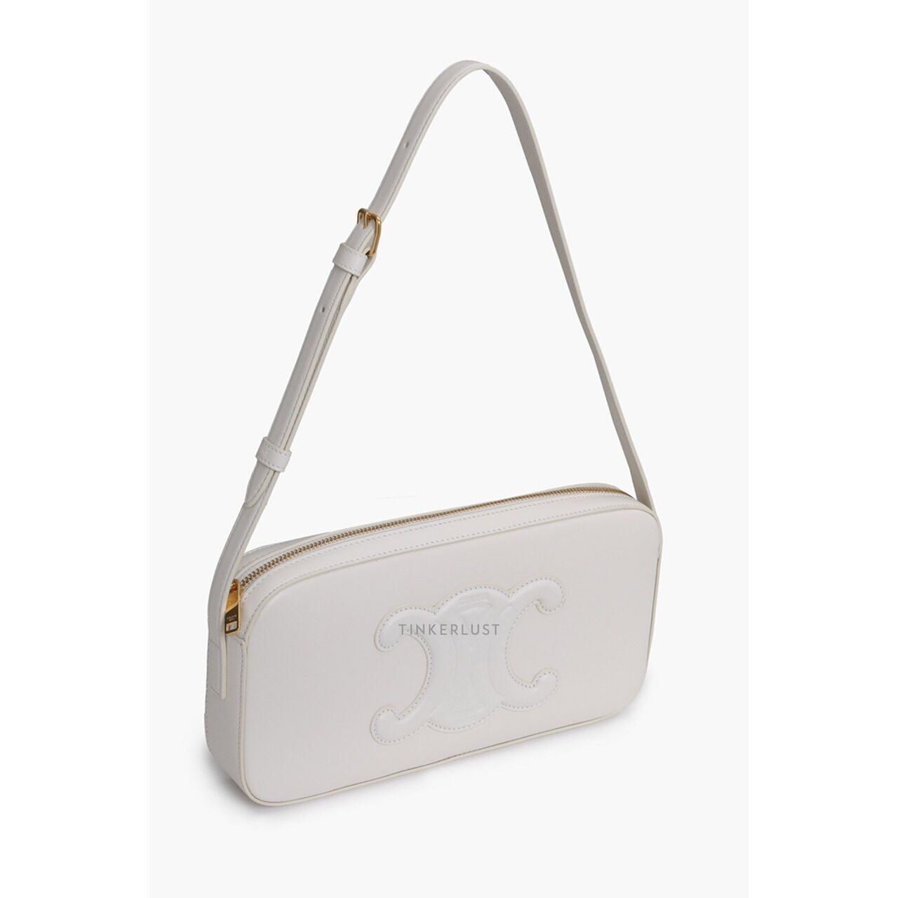 Celine Cuir Triomphe Camera White Smooth Calfskin Shoulder Bag