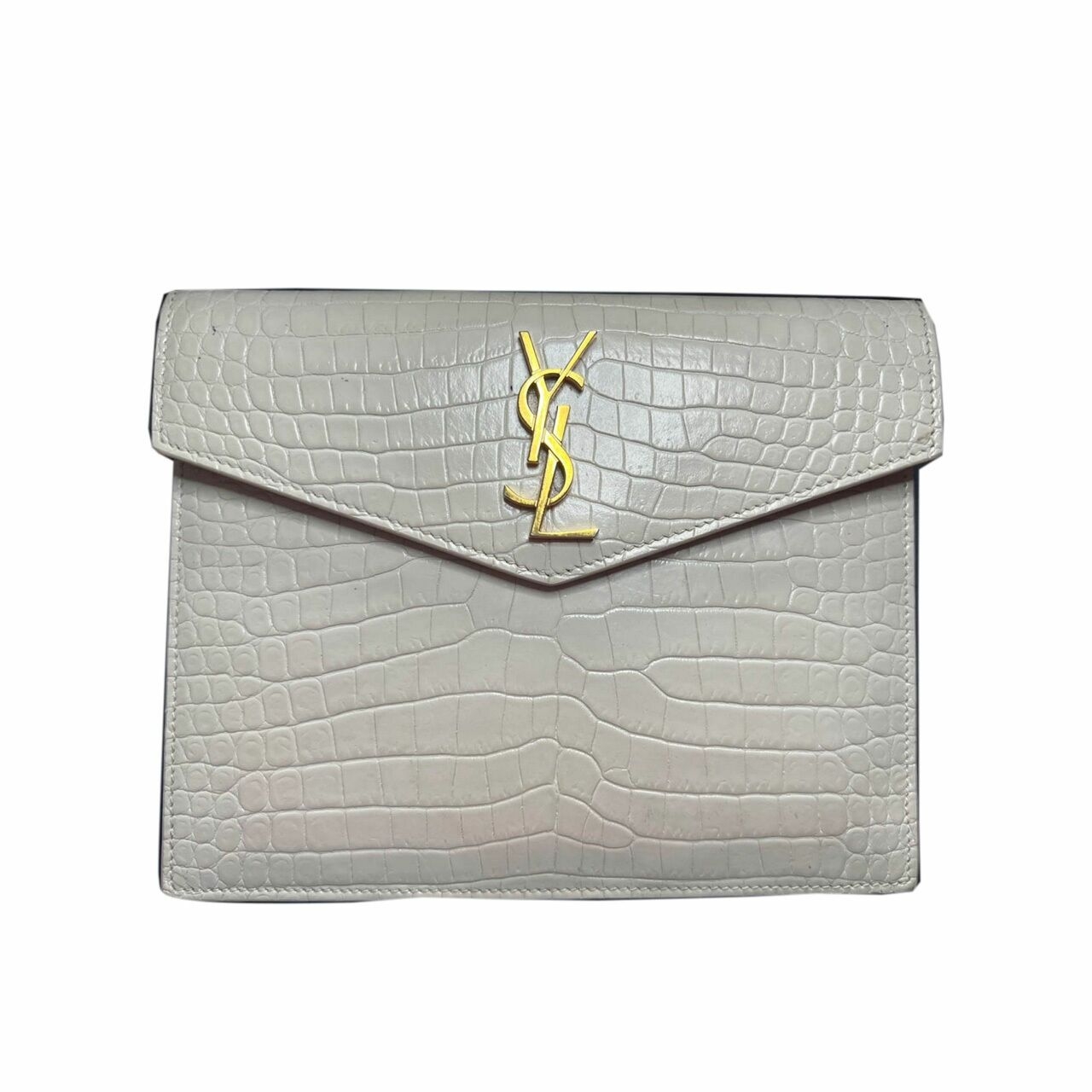 Saint Laurent Uptown Baby Pouch Shiny Croco Embossed