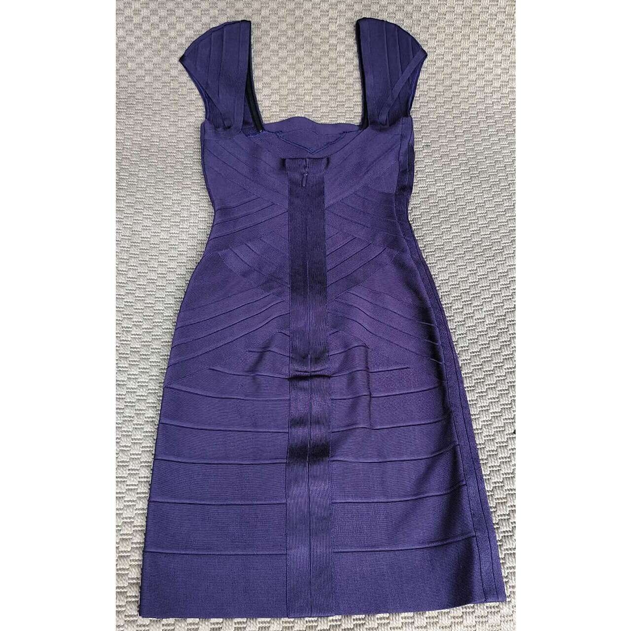 Herve Leger Purple Mini Dress