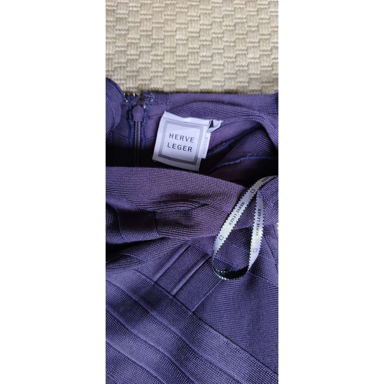 Herve Leger Purple Mini Dress