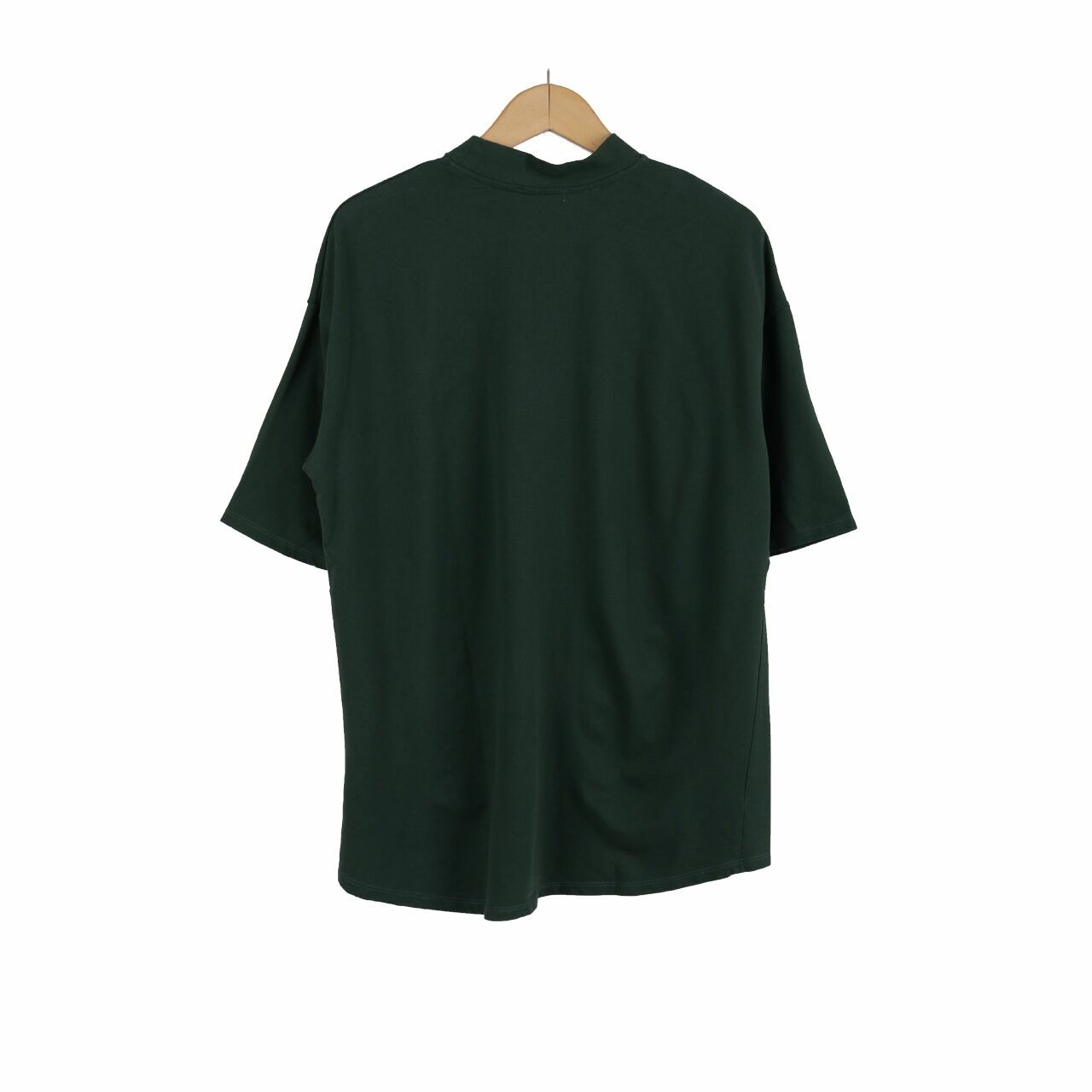 Zara Dark Green 3/4 Sleeve Oversized Shirt Turtleneck