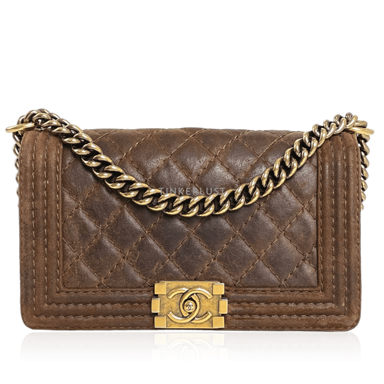 Chanel Boy Brown Distressed Medium Shoulder Bag #18