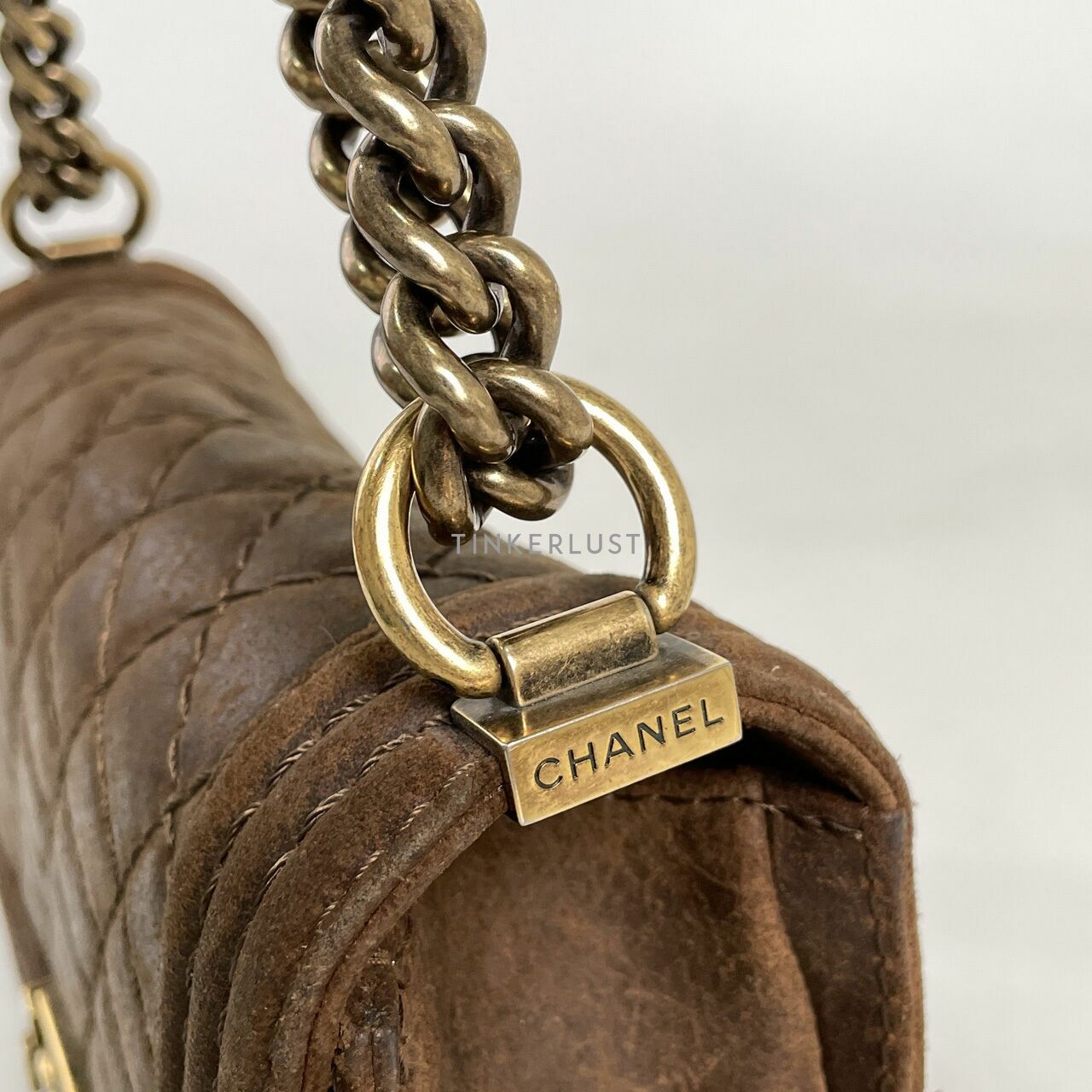 Chanel Boy Brown Distressed Medium Shoulder Bag #18