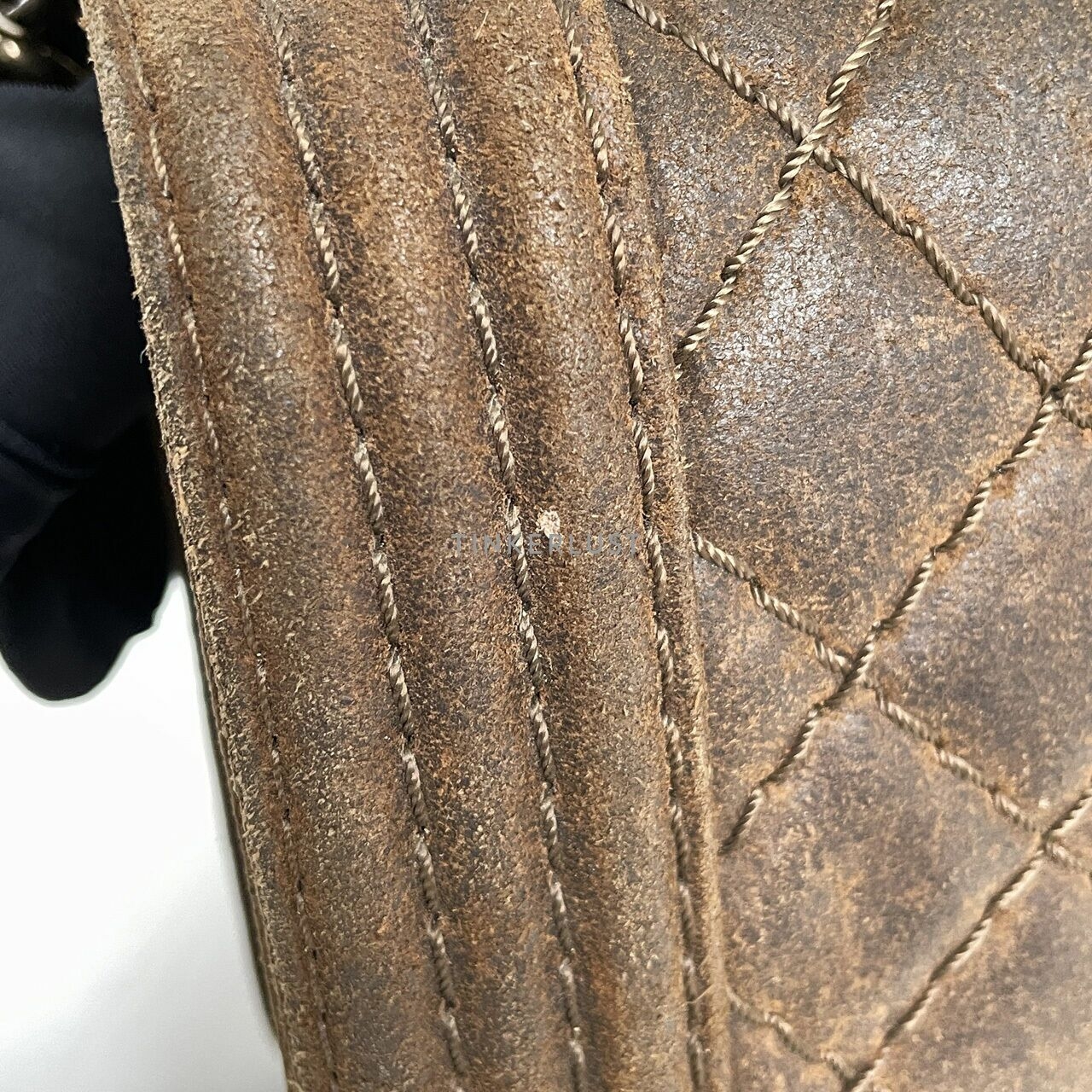 Chanel Boy Brown Distressed Medium Shoulder Bag #18