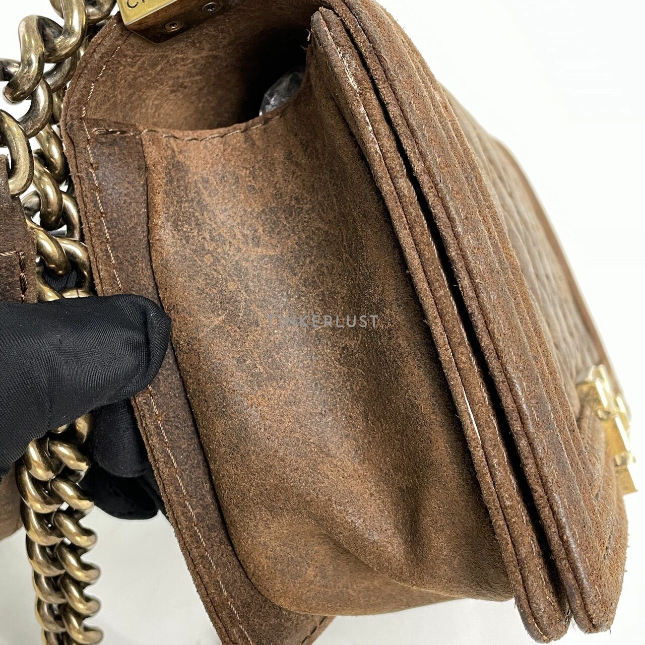 Chanel Boy Brown Distressed Medium Shoulder Bag #18