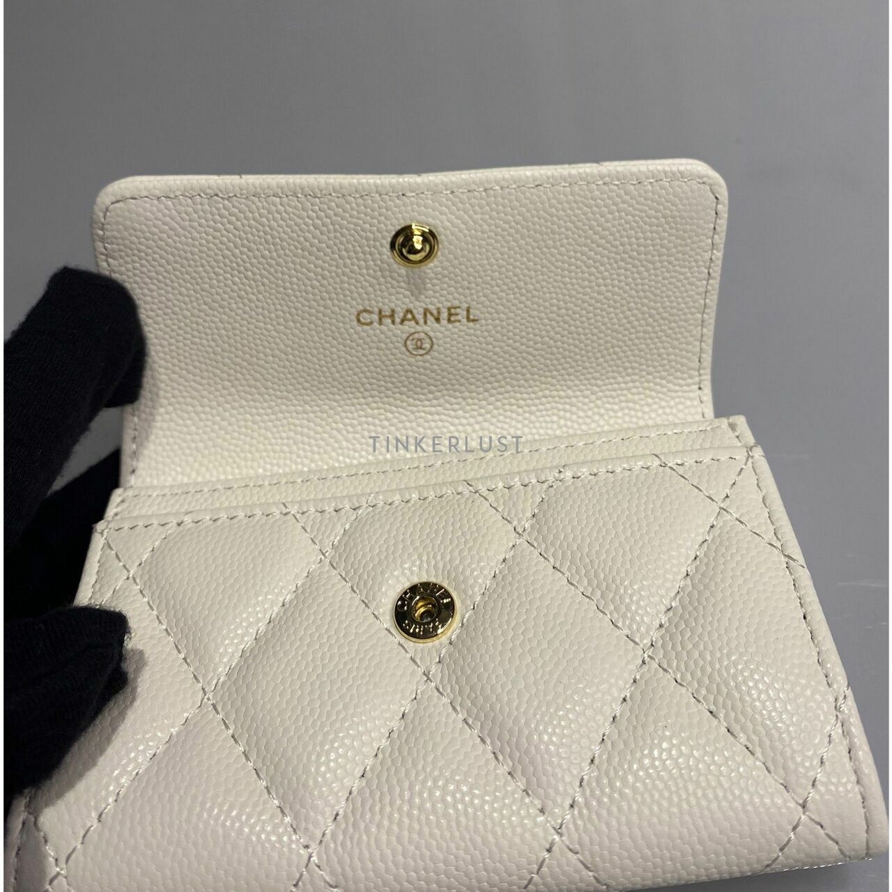 Chanel Plain Leather Logo Coin Cases Wallet