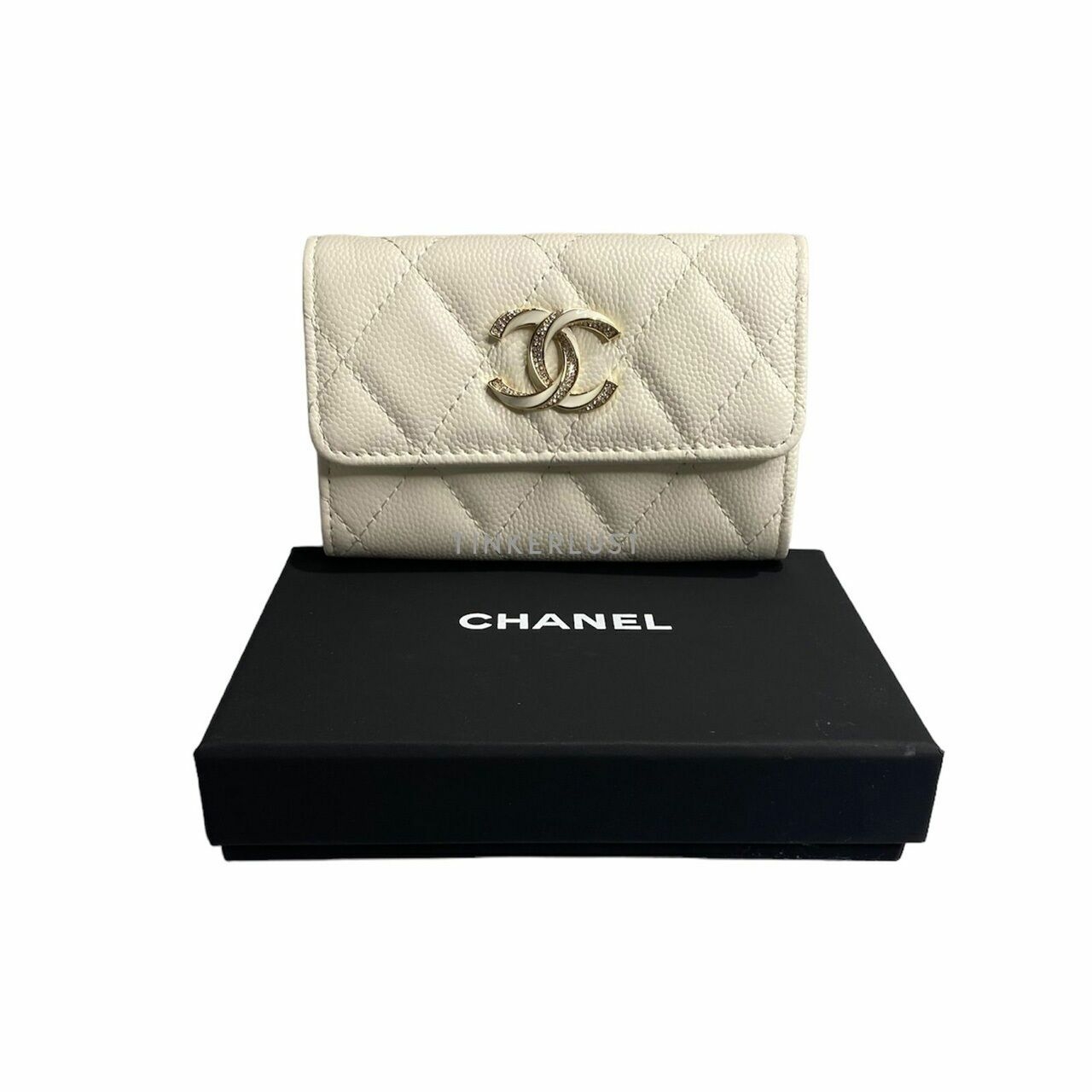 Chanel Plain Leather Logo Coin Cases Wallet