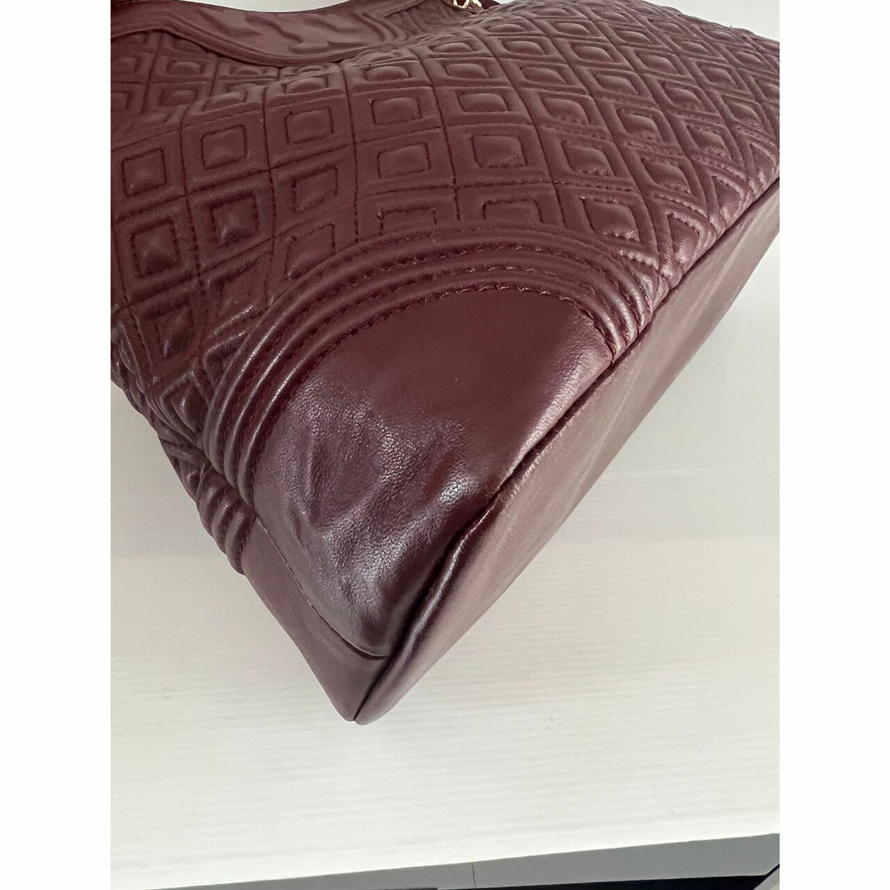 Tory Burch Fleming Burgundy Tote Bag	