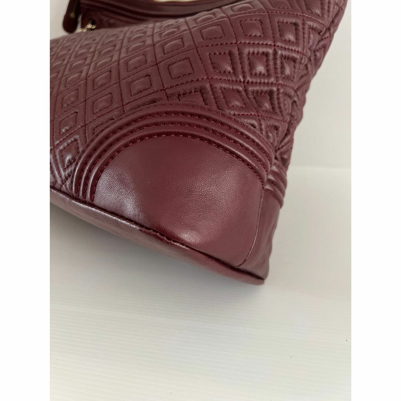 Tory Burch Fleming Burgundy Tote Bag	