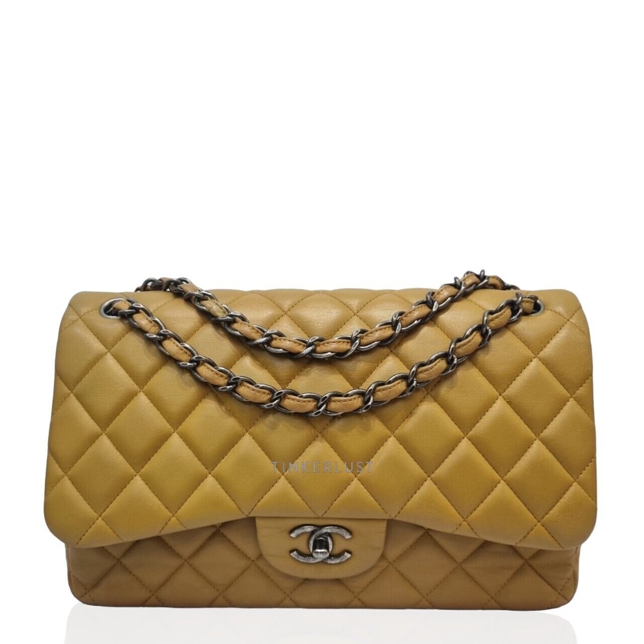 Chanel Jumbo Caramel Lamb RHW Double Flap # 20 Shoulder Bag