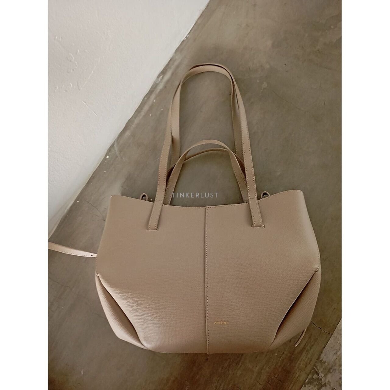 Polene Cyme Mini Taupe Shoulder Bag