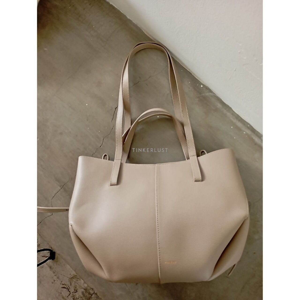 Polene Cyme Mini Taupe Shoulder Bag