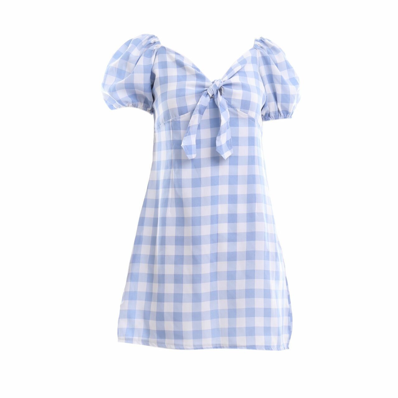 Private Collection Blue & White Plaid Mini Dress