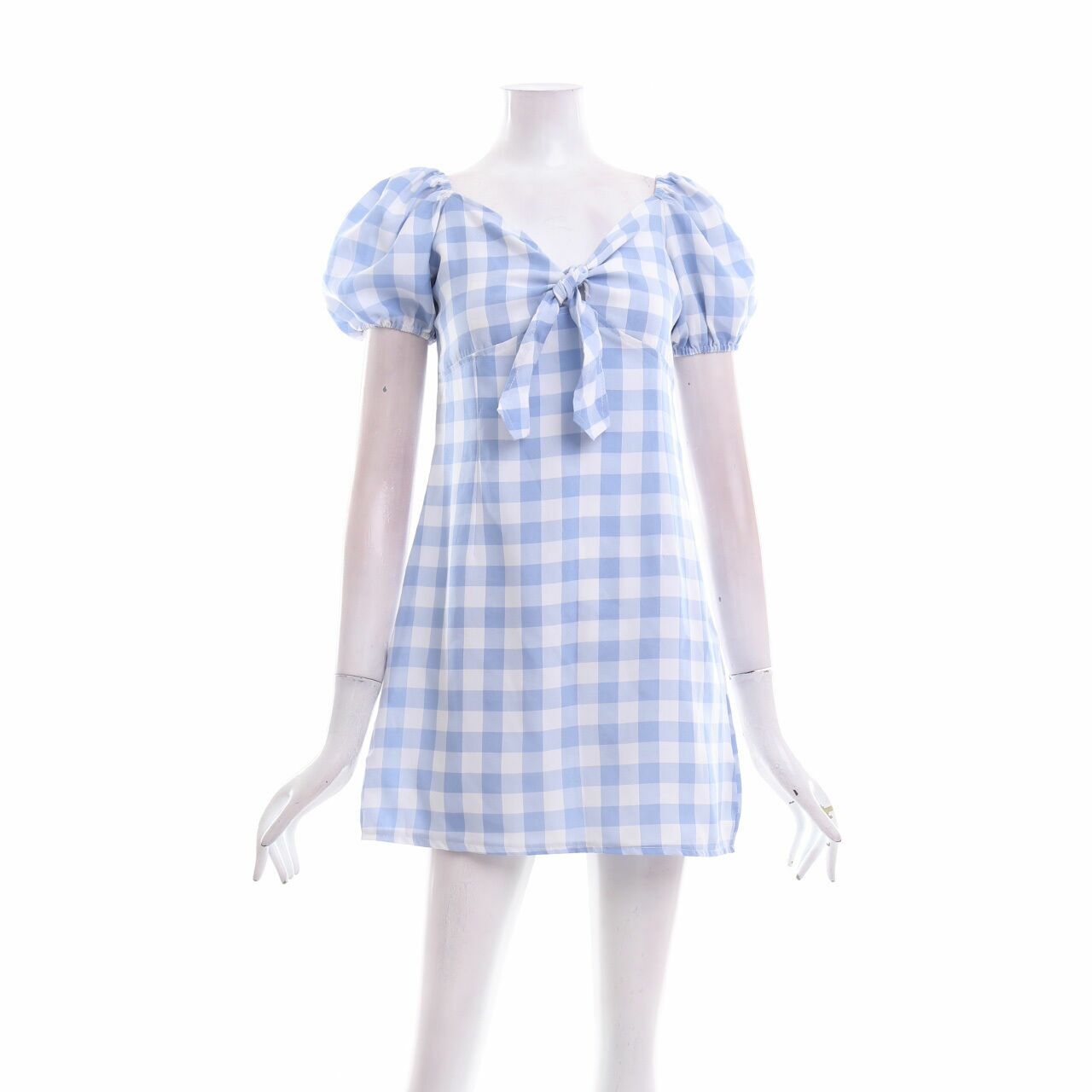 Private Collection Blue & White Plaid Mini Dress