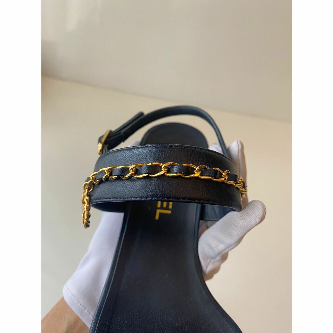 Chanel Navy Chain Heels