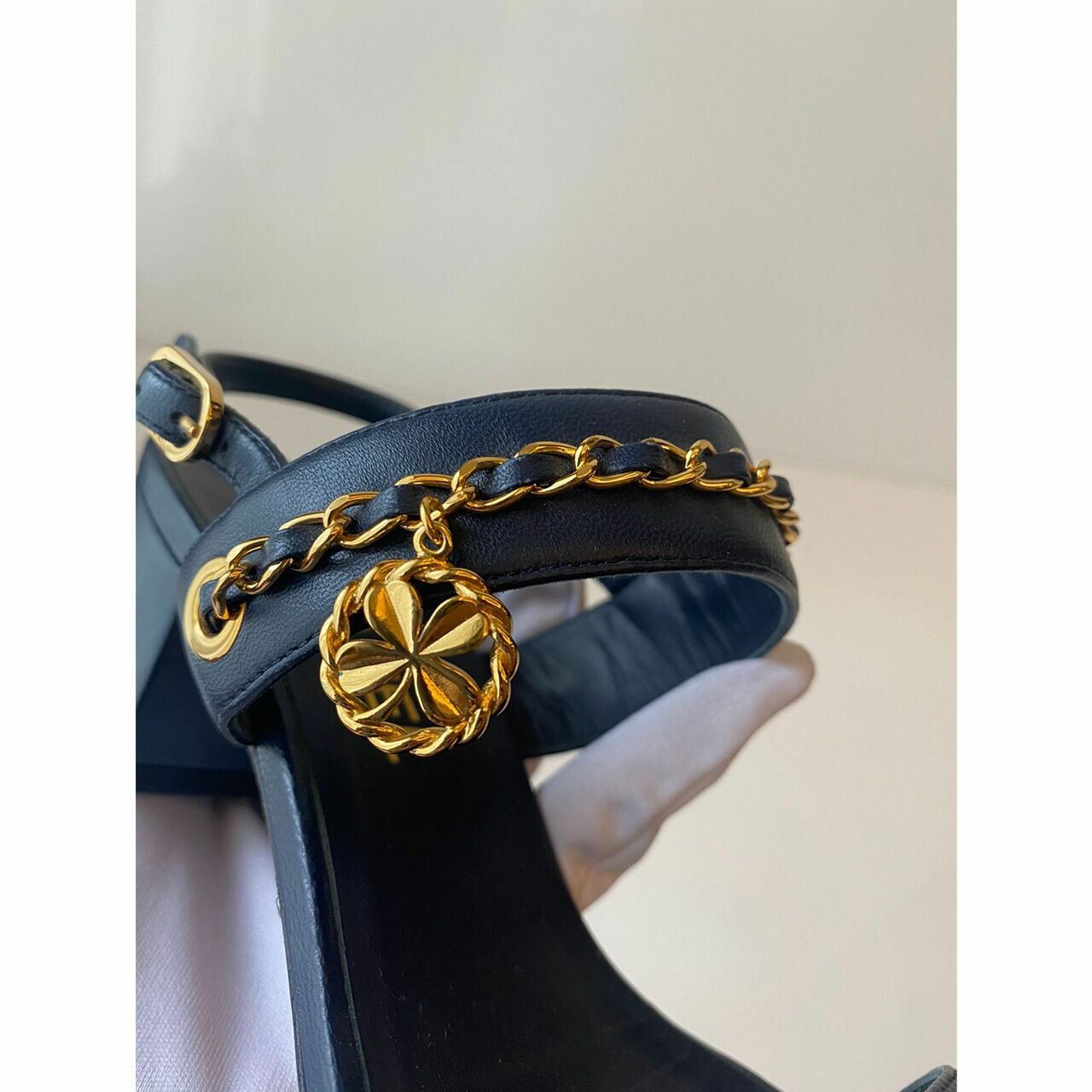 Chanel Navy Chain Heels